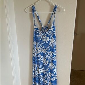 Vermilli Blue and White Floral Dress